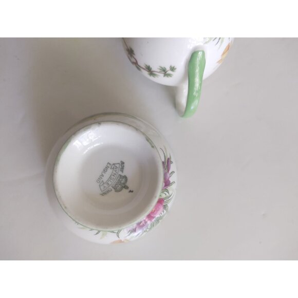 Antique Aynsley Art Deco Small Creamer & Sugar Bowl Set 1920's Janquil Daffodil - Picture 8 of 14